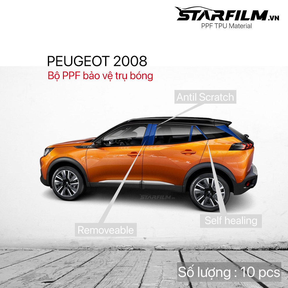 PEUGEOT 2008 2022 PPF TPU Trụ bóng chống xước tự hồi phục STARFILM